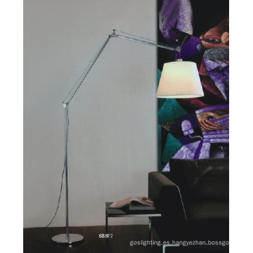 Moderna lámpara de pie de acero de carbono de aluminio con sombra de tela (688F2)